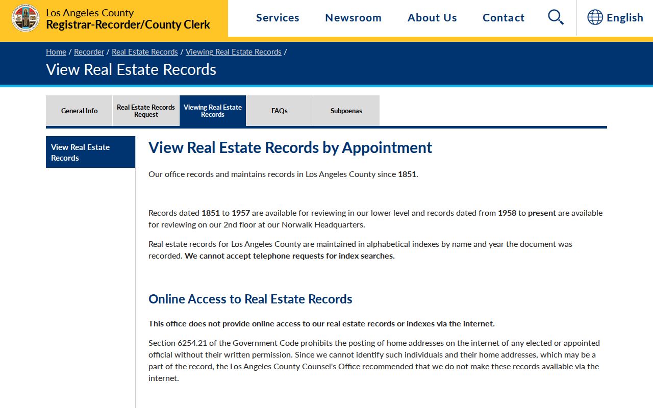 Temple City people search Los Angeles County deed index access